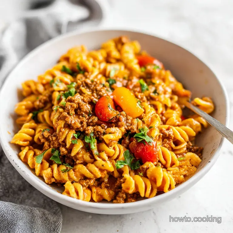 One Pot Taco Pasta with Ground Beef