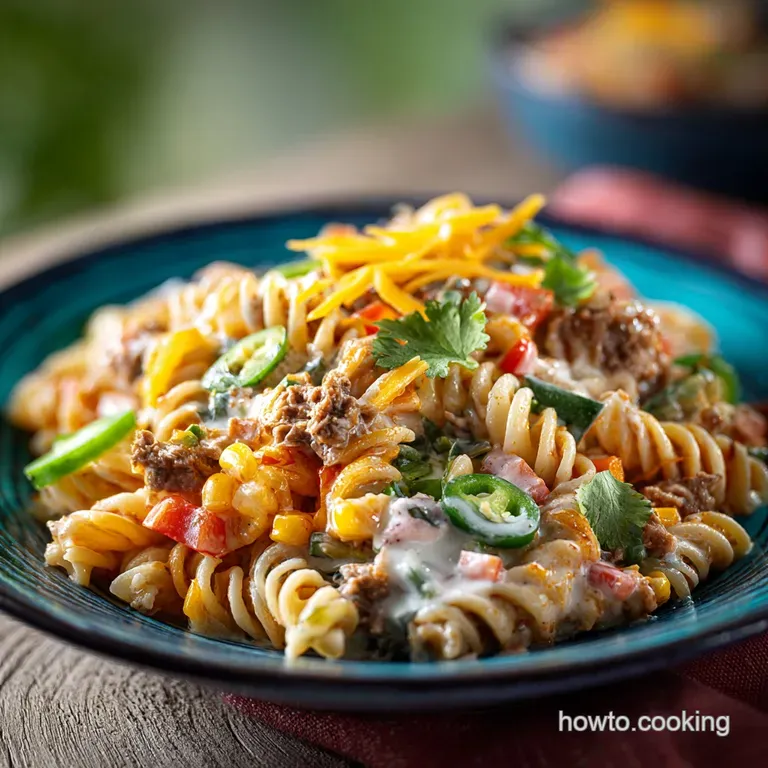 Taco Pasta Salad Fiesta Bowl Creamy Potluck CrowdPleaser