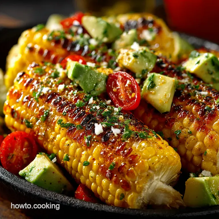Tangy Grilled Corn Avocado Salad presentation
