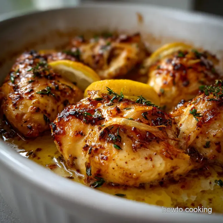 Proper Tasty Baked Lemon Chicken with Garlic and Thyme presentation