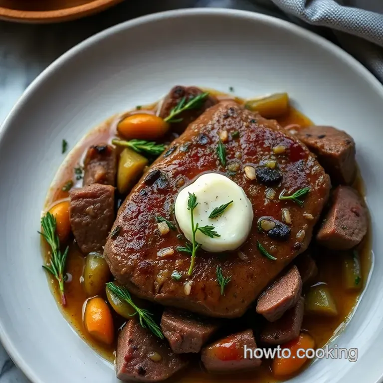 Tender & Tasty Mock Tender Steak with Garlic Herb Butter presentation