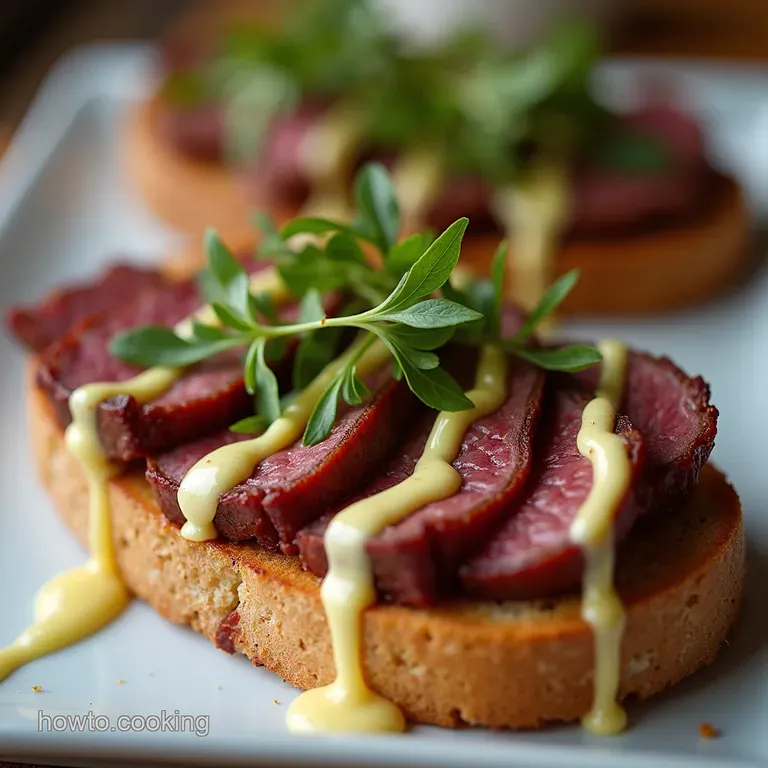 Royal Ribbons Grilled Beef Tenderloin Crostini with Barnaise Sauce