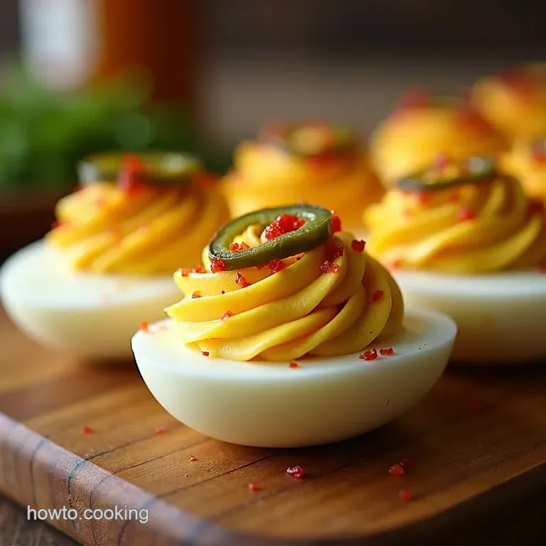 The Fiery Fiver Keto Jalape&ntilde;o Popper Deviled Eggs presentation