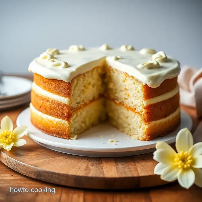 The Quintessential Vanilla Bean Dream Cake presentation