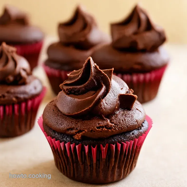 The Ultimate Chocolate Fudge Cupcakes presentation