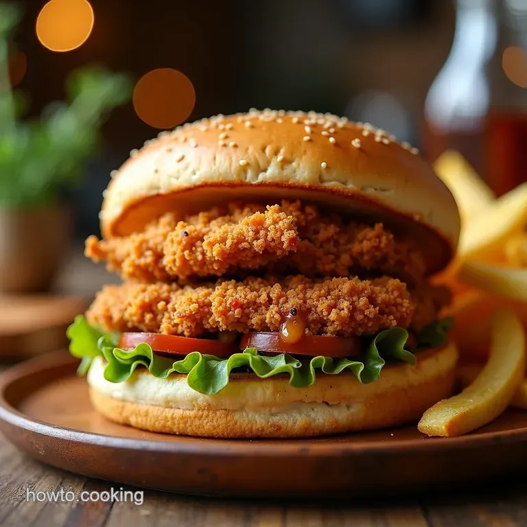 The Ultimate Crispy Vegan Chicken Sandwich presentation