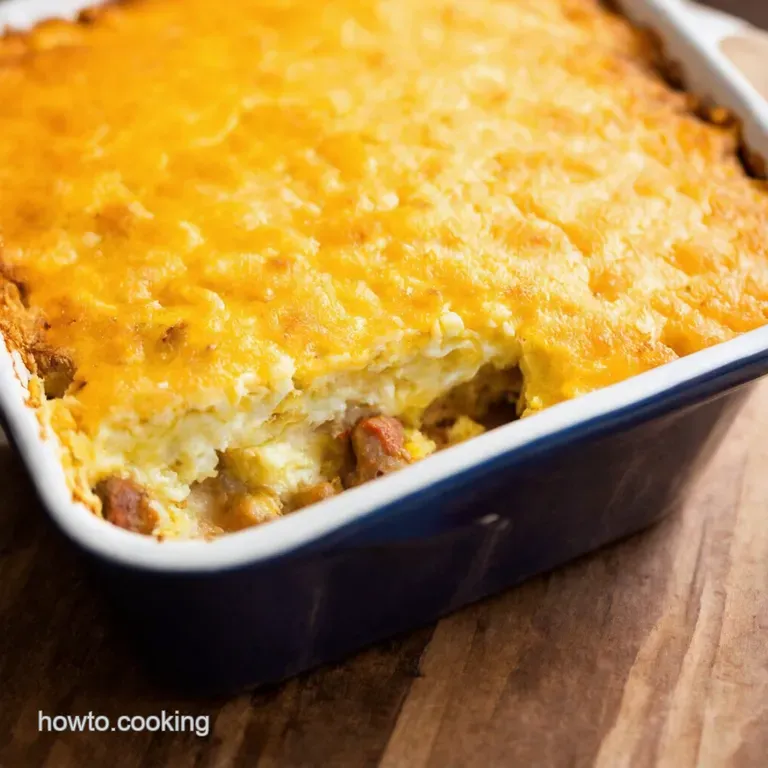 The Ultimate Makeahead Sausage Cheddar Egg Casserole presentation