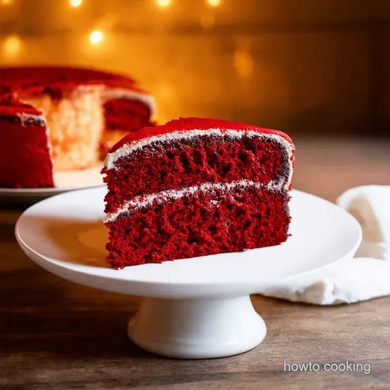 The Ultimate Red Velvet Cake Moist Tangy and Irresistibly Delicious presentation