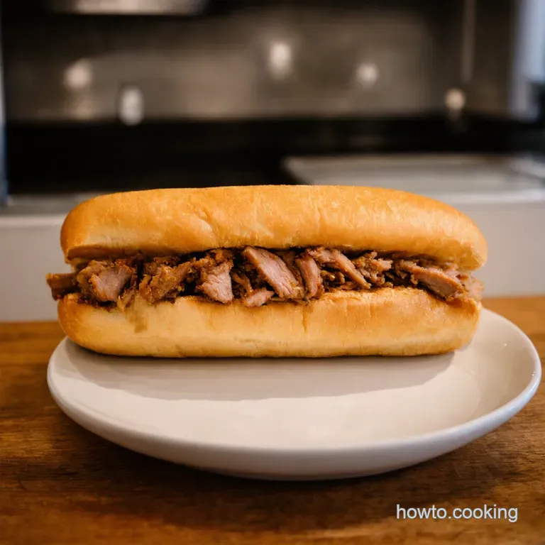 The Ultimate Roast Pork Banh Mi presentation