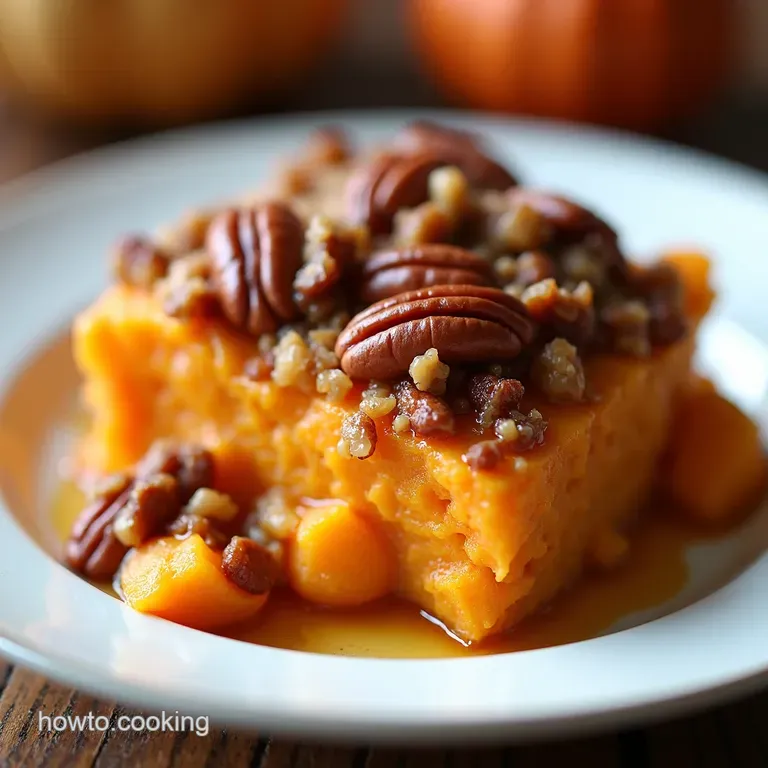 The Ultimate Velvety Sweet Potato Casserole with Praline Pecan Topping