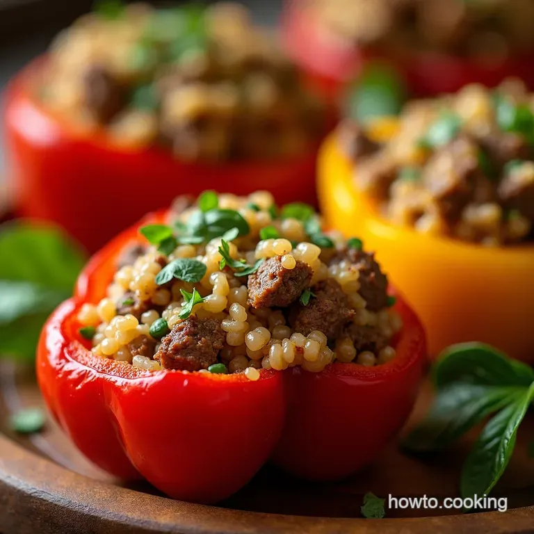 The Wholesome Hero Lean Beef Quinoa Stuffed Peppers presentation