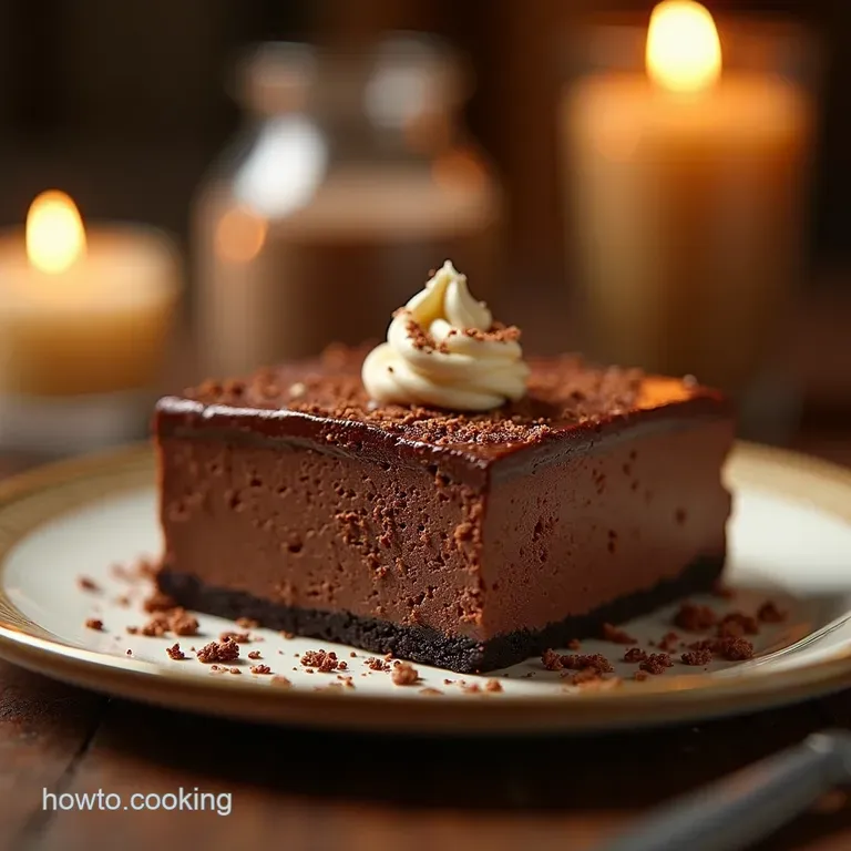 The Triology of Temptation Ultimate Triple Chocolate Mousse Cake presentation