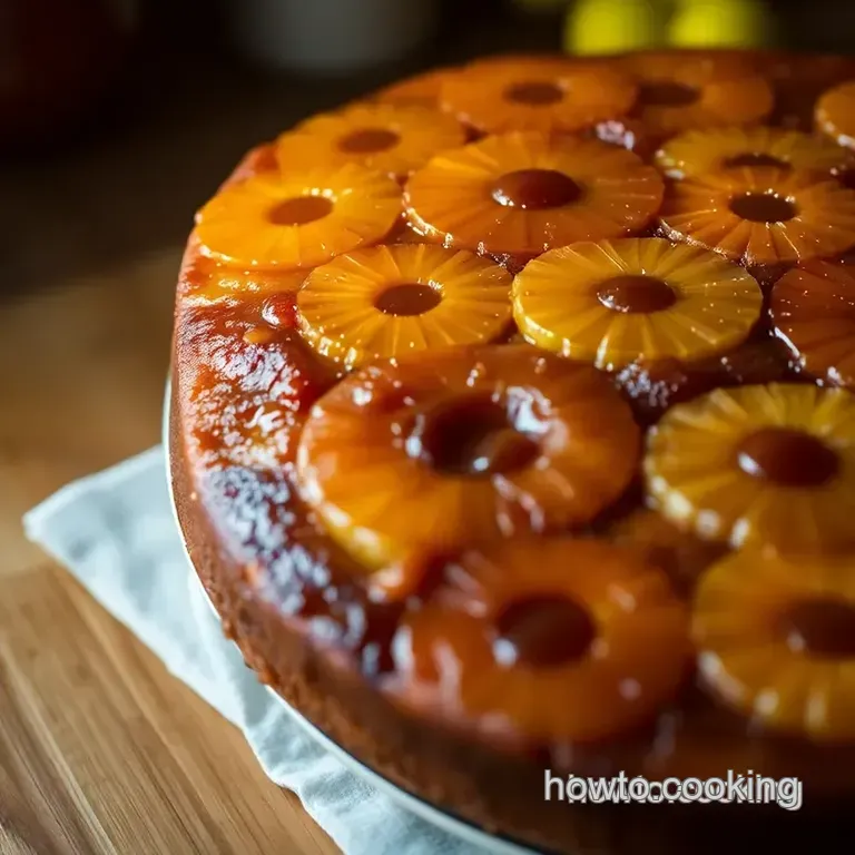 Tropical Delight: Upside Down Pineapple Cake presentation