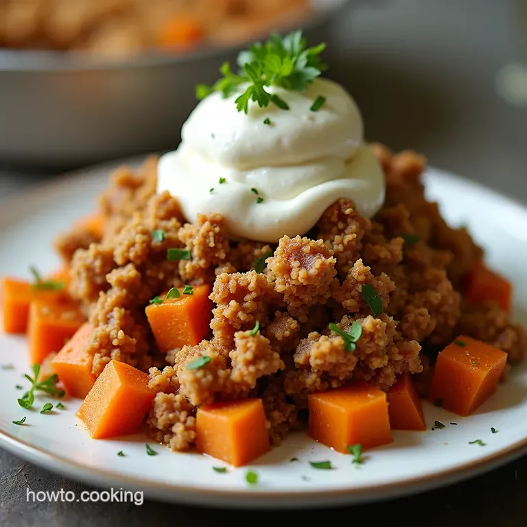 The Thanksgiving Makeover Savoury Ground Turkey Sweet Potato Crumble