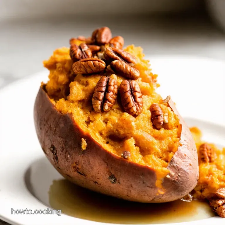 Twicebaked Sweet Potatoes with Maplepecan Crunch presentation