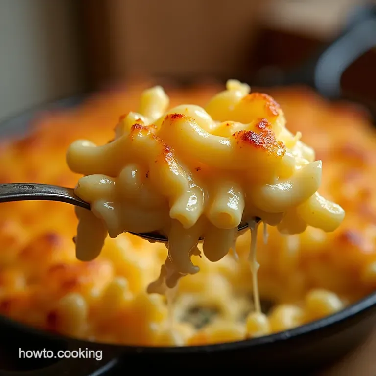 The Ultimate Stovetop Baked Macaroni and Cheese Rich Creamy and Golden Brown presentation