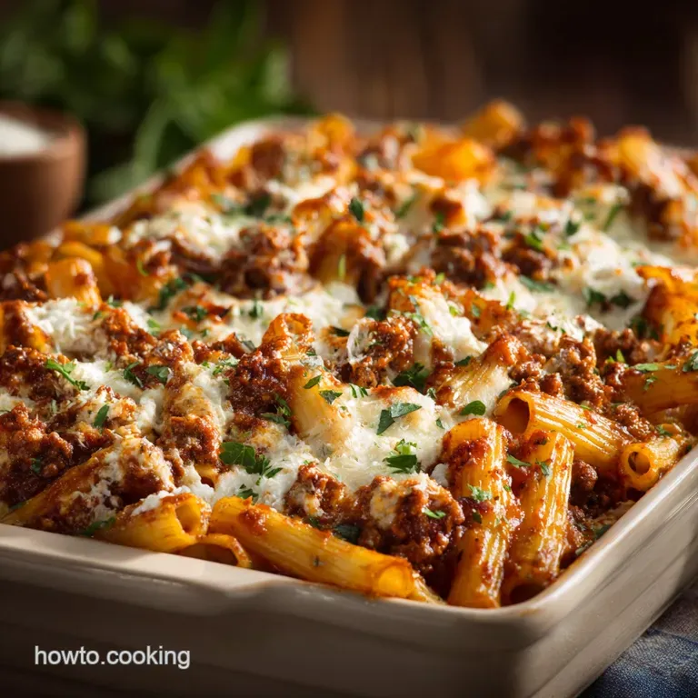 Chefs Proper Baked Ziti the Ultimate Sunday Comfort Bake presentation