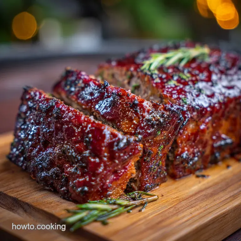 The Weekend Warriors Smoked Meatloaf with Bbq Bark presentation