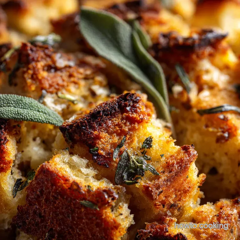Thanksgiving Stuffing: the Ultimate Buttery Sourdough Dressing presentation