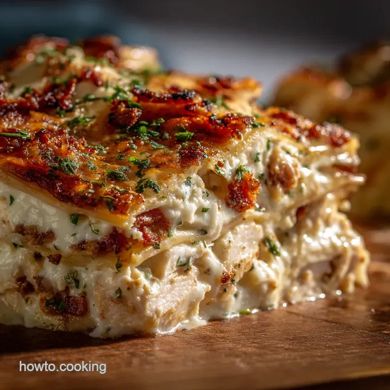 The Kings Ransom Lasagna Ultimate Cheesy Bacon Ranch Bake presentation