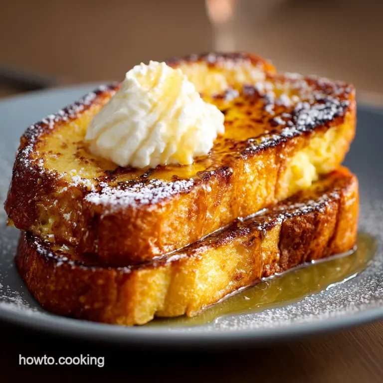 French Toast: Golden Brioche Pain Perdu with Vanilla Custard presentation