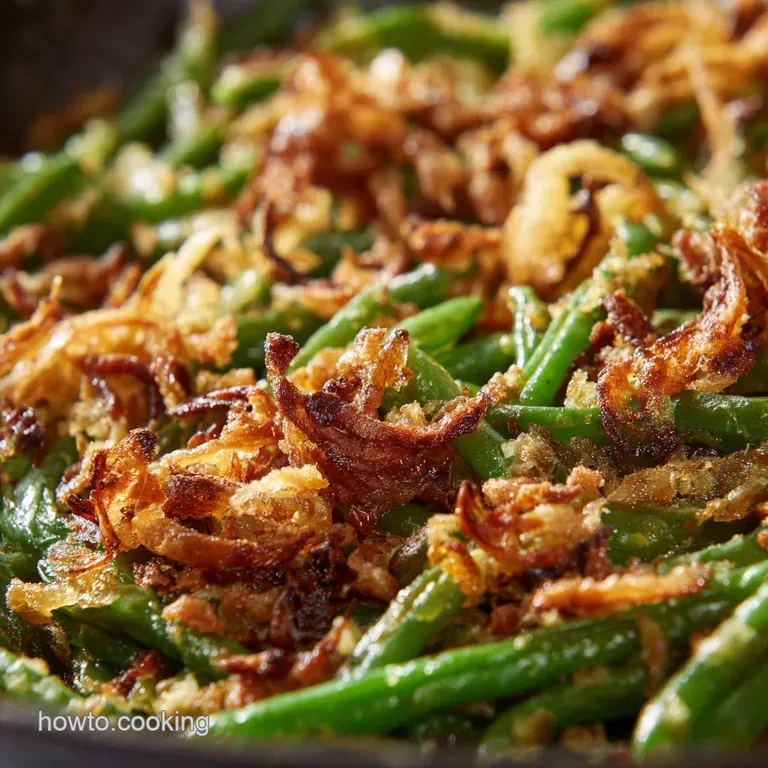 The Ultimate Green Bean Casserole Fresh Beans and Crispy Shallots presentation