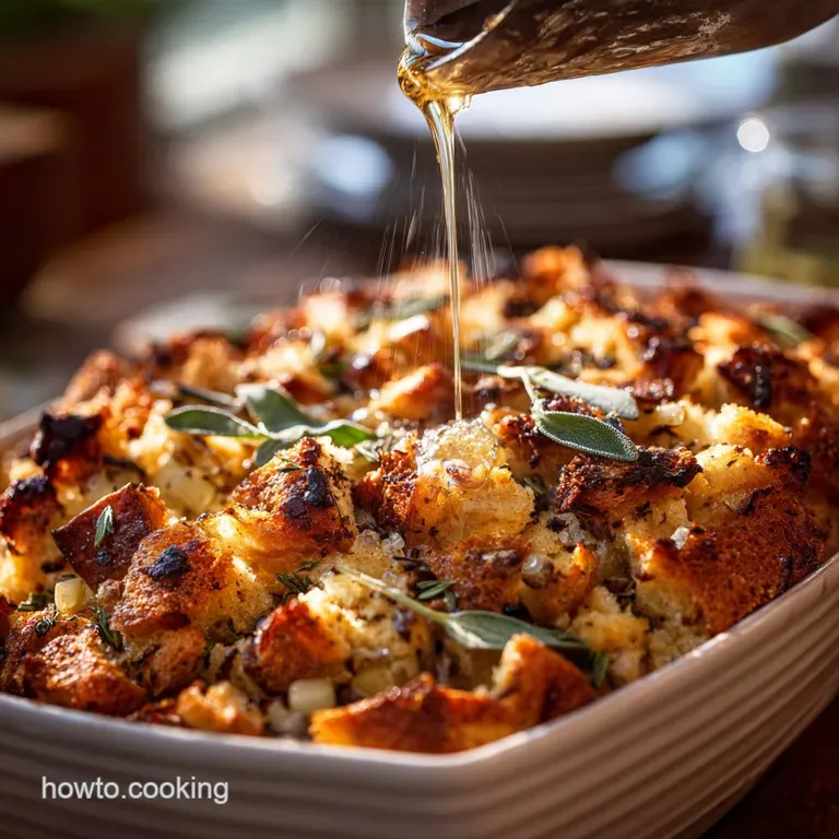 Homemade Stuffing with Sourdough Sage: the Perfect Crispy Cracker presentation