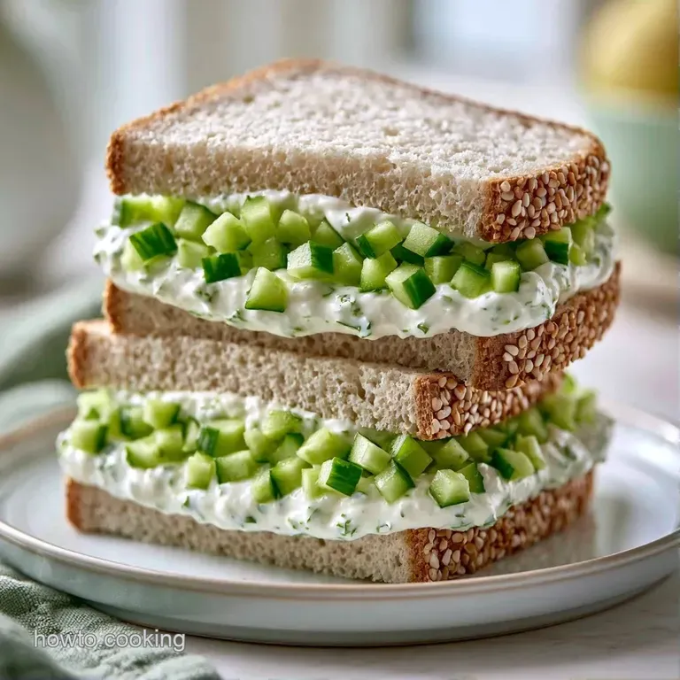 Sliced toasted bread on a modern slate platter, showing vibrant vegetable layers and creamy white cheese filling.