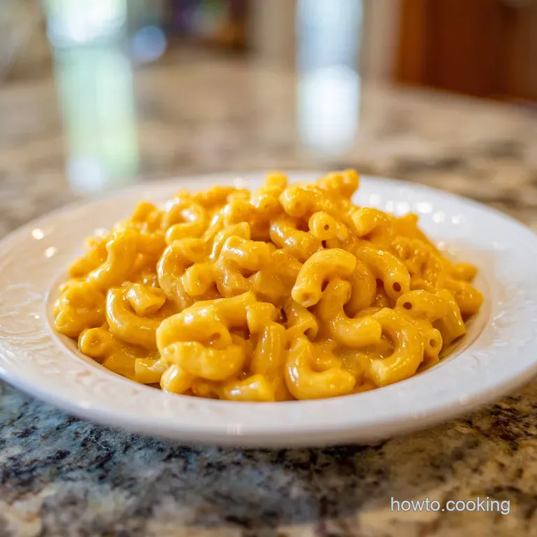 Portion of velvety mac and cheese, steam rising, served in a white bowl, sprinkled with fresh parsley and cracked black pe...