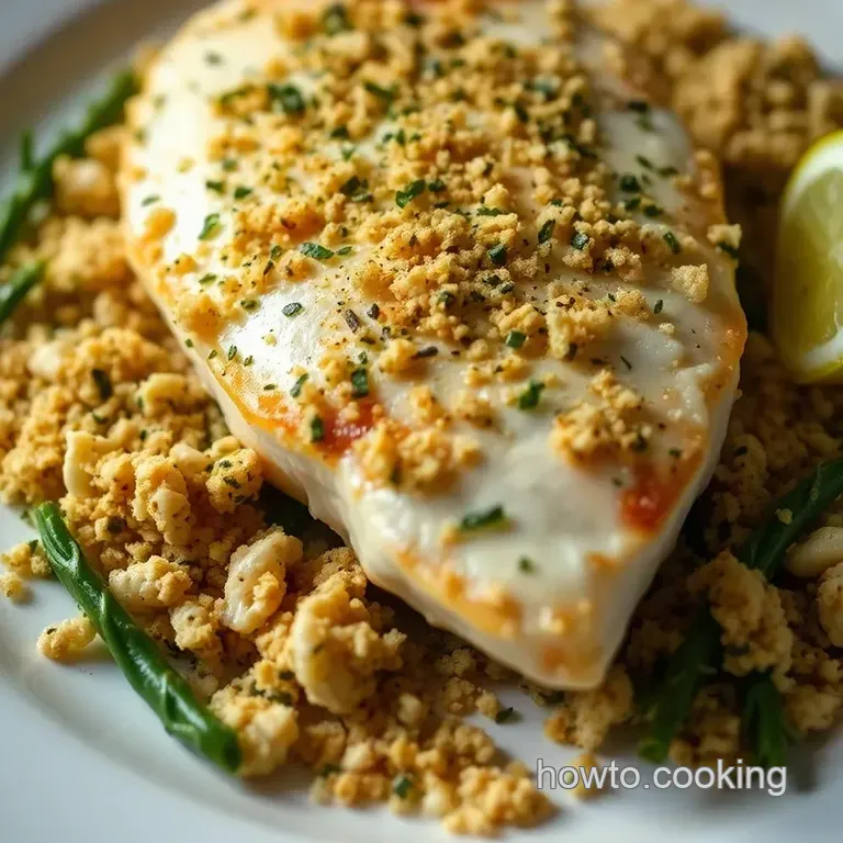 Zesty Baked Mahi Mahi with Lemon Herb Crust presentation