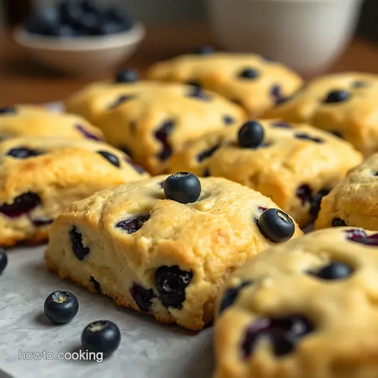 Zesty Lemon Blueberry Scones with Crumbly Glaze
