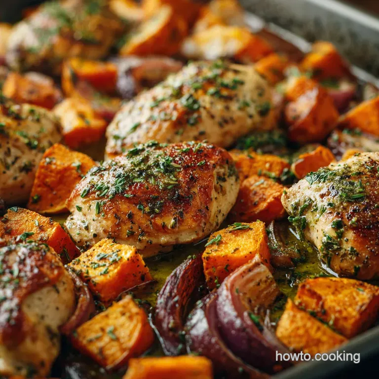 Whole30 Sheet Pan Dinners Easy LemonHerb Chicken Sweet Potato Recipe